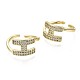 Brass Micro Pave Clear Cubic Zirconia Cuff Rings RJEW-S044-114-NF-2