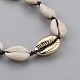 Verstellbare Halsketten aus Kaurimuschel Perlen NJEW-JN02278-02-2