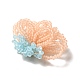 Стеклянные бусины плетеные цветочные кабошоны GLAA-F120-01D-3