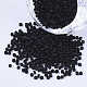 不透明なガラスシリンダービーズ  シードビーズ  つや消し色  丸い穴  ブラック  1.5~2x1~2mm  穴：0.8mm  約8000個/袋  約85~95 G /袋 SEED-Q036-01A-J01-1