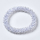 Bracelets extensibles en perles de verre transparentes à facettes BJEW-S144-002C-06-2