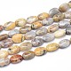 Agate folle plat naturel brins de perles ovales G-M206-18-1