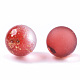 Transparent Spray Painted Frosted Glass Beads GLAA-N035-05A-03-2