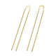 Brass Hair Fork Findings, U Shaped, Golden, 130x13.5x2mm, Hole: 1.4mm