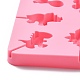 食品グレードのシリコーン型を作るDIYロリポップ  キャンディ型  恐竜  8つの空洞  ピンク  147x147x13mm  内径：30~40x35~40mm  3mmスティックにフィット DIY-P065-05-3