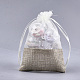 オーガンジーバッグ巾着袋  黄麻布  巾着袋  長方形  小麦  17~18x12.4~13cm OP-T004-01B-08-1