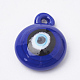 手作りランプワークペンダント  ナザールボンジュウ  ブルー  19x15x6mm  穴：2mm LAMP-N020-01-1