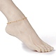 Faceted Round Natural Tourmaline Beaded Anklets AJEW-AN00360-02-5