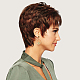 ファッション女性のセクシーなフルヘッドかつら  前髪の短いカーリーウィッグ  レッド  10.2インチ（26cm） OHAR-L010-004-4