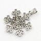 Cz micro en laiton de bijoux de Noël ouvrent zircone cubique pendentifs flocon de neige ZIRC-M026-01P-2