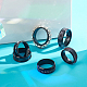 Unicraftale 16 pz anello per dito nero in acciaio inossidabile 8 misure anello con nucleo vuoto per intarsio anelli vuoti rotondi scanalati con sacchetti di velluto per la creazione di gioielli RJEW-UN0001-29-2
