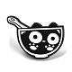 漫画猫エナメルピン  バックパック服用合金ブローチ  ブラック  18x29x1.5mm JEWB-P032-D06-1