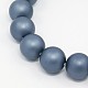 Round Shell Pearl Frosted Beads Strands BSHE-I002-12mm-17-1