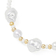 Bracelet extensible et collier de perles en plastique abs SJEW-JS01278-7