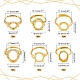 Pandahall elite 6pcs 6 componentes de anillo de dedo de latón ajustable estilo KK-PH0004-01-2