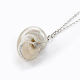 Electroplate Spiral Shell Pendant Necklaces and Dangle Earrings Jewelry Sets SJEW-JS01007-01-5