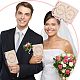 創造的な木製のグリーティングカード  結婚式の誓いの本  ジュートロープとクラフト紙で  単語の長方形  アンティークホワイト  105x75x2mm DIY-WH0349-171A-5