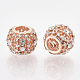 Rose Gold Plated Alloy European Beads X-MPDL-S067-17B-RG-2