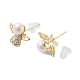 Natural Pearl Angel Stud Earrings EJEW-P256-65G-2