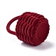 ベルベットのリングボックス  プラスチックとリボン付き  花籠  暗赤色  5.8x6cm VBOX-F004-01B-4