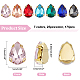 SUPERFINDINGS 175Pcs 7 Colors Teardrop Sew on Rhinestone Bright Flat Back Beads Buttons Crystal Faceted Embellishments Buttons for Clothes Garment RGLA-FH0001-01-5