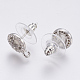 Faceted Glass Stud Earring Findings GLAA-F084-B06-2
