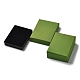 厚紙のジュエリーセットボックス  内部のスポンジ  長方形  ライムグリーン  9.15x7.1x3.05cm CBOX-C016-03E-01-3