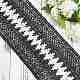 レーストリムナイロンリボン  ヘッドバンド用  飾るガーター  花のデザインと工芸品  ブラック  3-1/2インチ（89mm） SRIB-WH0006-26B-5