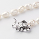 Collares de abalorios de perlas naturales NJEW-R249-03-3