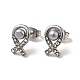 Fish 304 Stainless Steel Stud Earrings EJEW-A081-17P-2