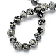 Cube Shaped Gemstone Natural Snowflake Obsidian Beads Strands G-S108-07-2