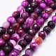 Faceted Natural Agate Beads Strands G-F561-6mm-D05-1