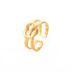 Ионное покрытие (ip) 304 кольцо из нержавеющей стали с открытой манжетой в форме сердца для женщин RJEW-S405-209G-3