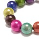 Bracelet de perles rondes en acrylique pour femme BJEW-JB07562-4