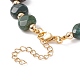 Bracelet perlé coeur en agate indienne naturelle BJEW-JB08697-02-5