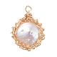 Colgantes de perlas keshi de perlas barrocas naturales PALLOY-JF00421-03-1