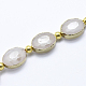 Chapelets de perles en verre électroplaqué EGLA-P036-07G-1
