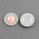 Shining Flatback Half Round Brass ABS Plastic Imitation Pearl Cabochons RB-S020-10-A04-1