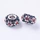 Flower Pattern Resin Rhinestone Large Hole Beads for European Style add Snake Chains X-RPDL-Q001-2-2