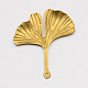 Brass Ginkgo Leaf Pendants KK-O064-G-2