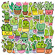50 Stück selbstklebende Kaktus-Aufkleber aus PVC PW-WG90313-01-1