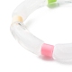 Stämmiges Acryl-Stretch-Armband mit gebogenen Rohren und Säulenperlen für Mädchen und Frauen BJEW-JB06989-5