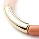 Bracelet extensible perlé tube incurvé acrylique pour femme BJEW-JB08438-01-4
