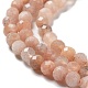 Chapelets de perles de pierre de lune de pêche naturelle G-J400-E16-02-4