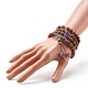 Energy Crystal Natural Amethyst Beads Warp Bracelet for Men Women BJEW-JB06788-3