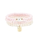 3pcs bracelets extensibles heishi surfeur en argile polymère faits à la main sertis de perles de verre BJEW-JB08072-05-1