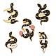 5 broches de esmalte de aleación de serpiente de 5 estilos. JEWB-SZ0001-13-1