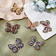 CHGCRAFT 6Pcs 6 Colors Butterfly Brooch Pin Set Rhinestone Butterfly Brooch Pins Badge Multicolor Butterfly Pin for Scarf Shirts Dresses Bridal Suit JEWB-CA0001-16-4