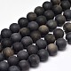 Frosted Natural Golden Sheen Obsidian Round Bead Strands G-F266-04-12mm-1