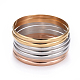 Ensembles de bracelets bouddhistes en acier inoxydable tricolores à la mode 304 BJEW-L664-024C-M-1